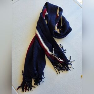 Classic Striped Men's Scarf in Navy and Red